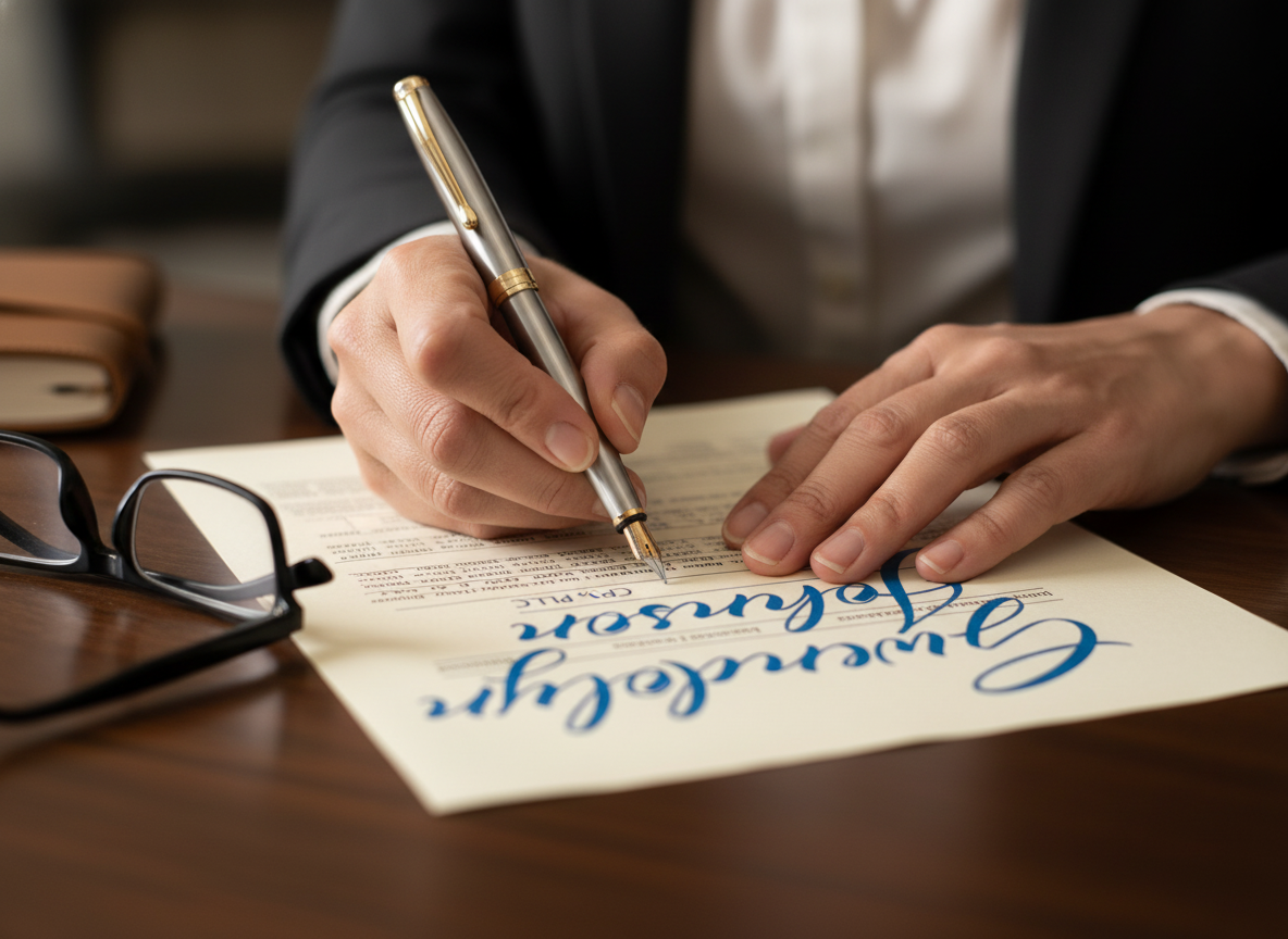 Gwendolyn in thoughtful discussion with a client