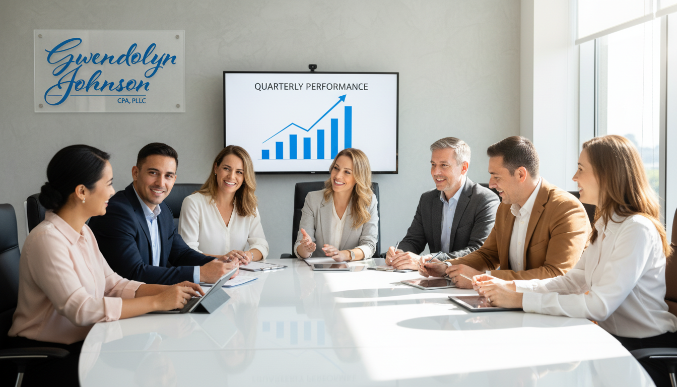 Business owner reviewing a streamlined report